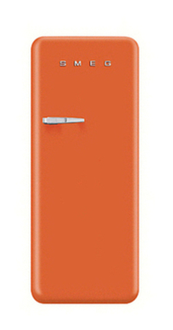 Smeg FAB28Q Fridge with Freezer Compartment, A++ Energy Rating, 60cm Wide, Right-Hand Hinge Orange